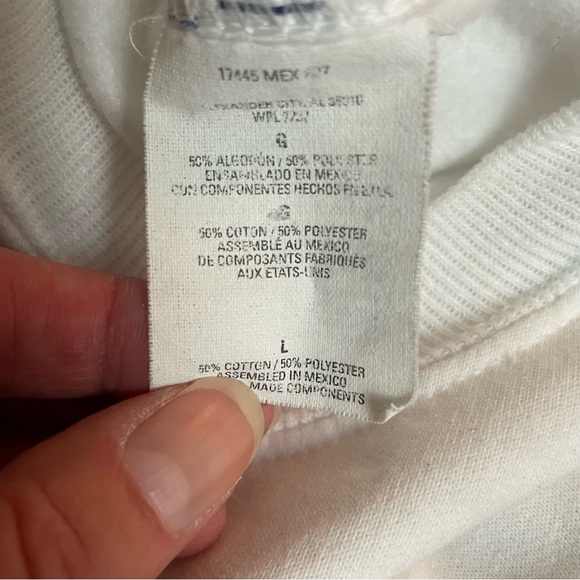 Vintage Air Waves Carolyn Shores Wright White “Joy” Bird Sweatshirt Size Large - Picture 6 of 7